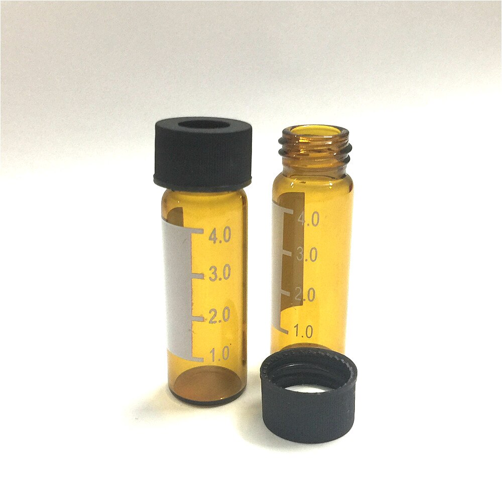 Brown Chromatography Vial 4 ml With Black Open-topped Cap Automatic Parse Sample Bottle For Agilent/Waters/SHIMADZU 100 / PK