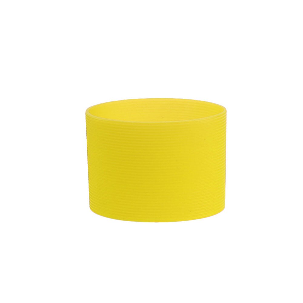 Silicone world 6.5CM tazza di vetro in Silicone tazza antiscivolo manica isolamento antiscivolo copertura protettiva striscia orizzontale copertura isolante: Yellow