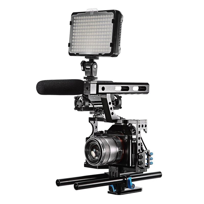 Camera Kooi Staaf Rig Camera Video Kooi Kit Stabilizer Accessoires Voor Sony A7II A7R A73 A6300 A6000 Panasonic GH4 A9