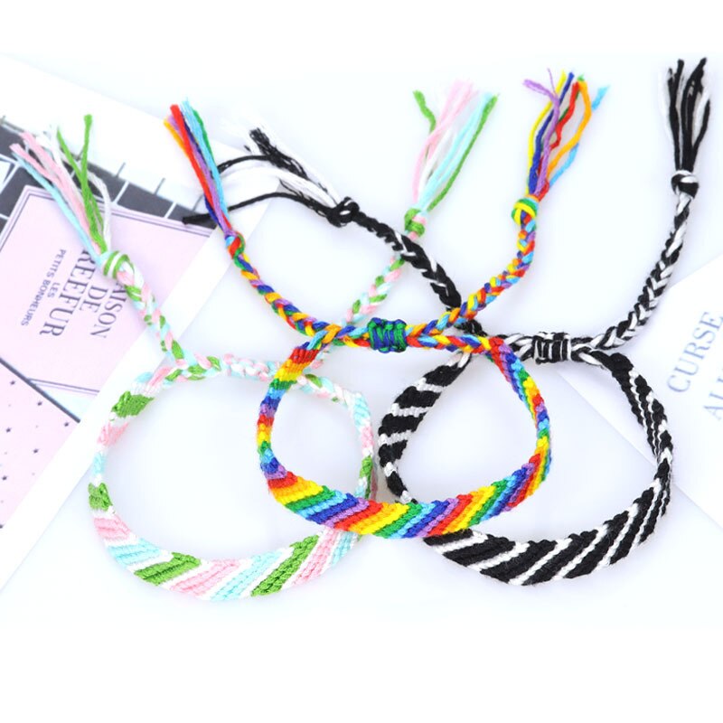 Bohemen Handgemaakte Touw Armbanden Verstelbare Lgbt Braslet Yoga Meditatie Sieraden Accessoires Tibetaanse Armband Homme Vrouwen Pulseras