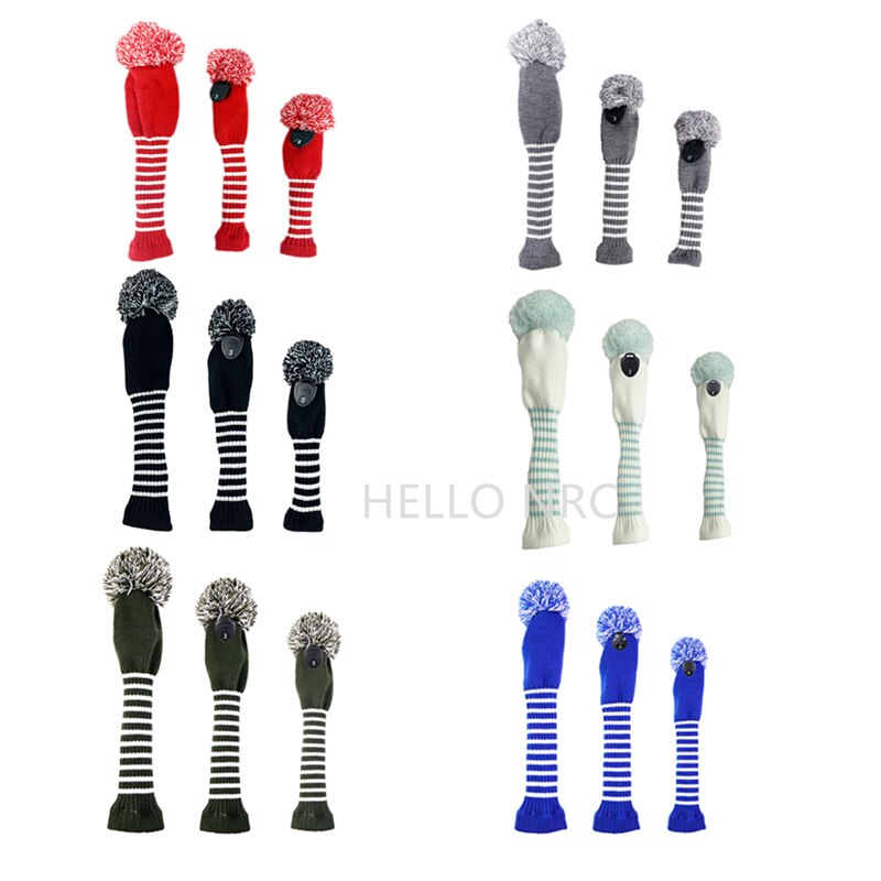 HELLO NRC – couvre-tête en bois tricoté hybride pour Clubs de Golf 3 pièces/ensemble, pilote UT, Fairway, 1 3 5