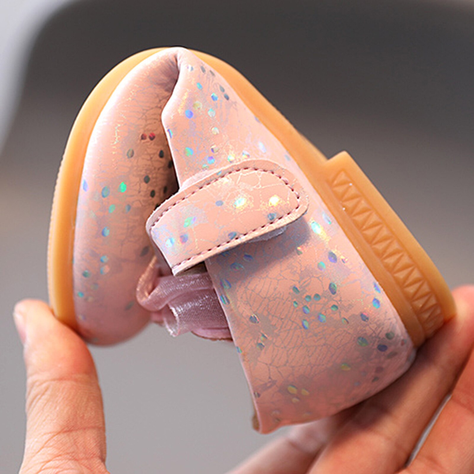 Crystal Flat Heel Girls Single Shoes Butterfly Shoe Children Girls Crystal Butterfly-knot Princess Shoes Single Shoes#g30