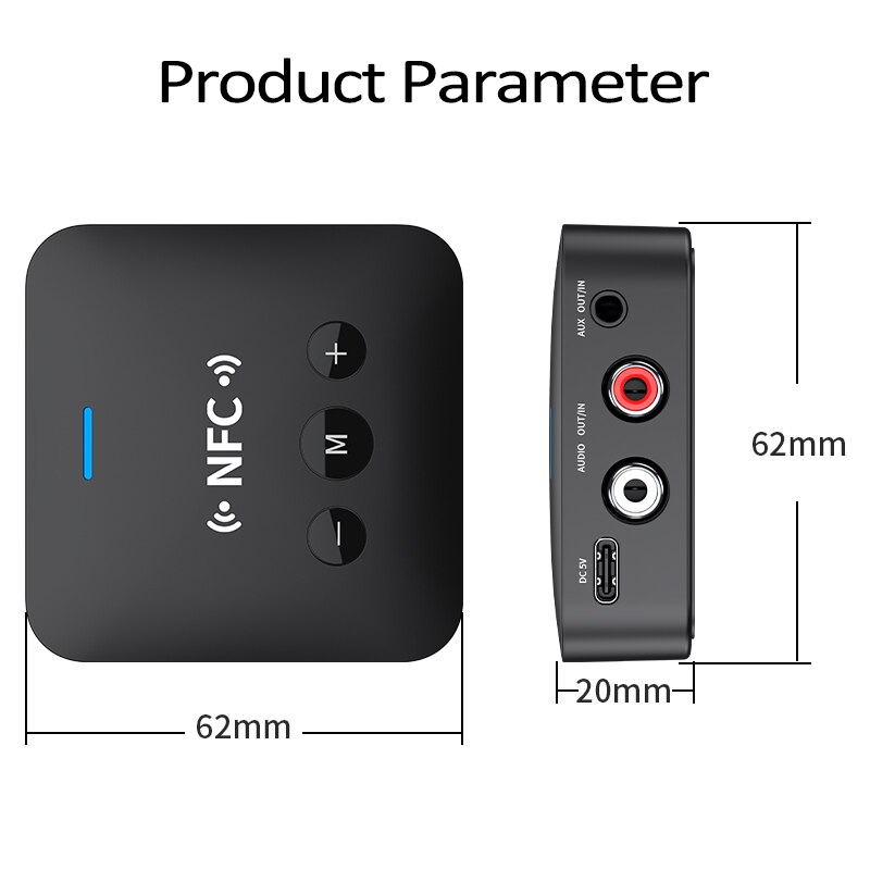 Bluetooth Receiver Transmitter BT 5.0 TF Card Stereo 3.5mm Jack AUX RCA Wireless Bluetooth Audio Adapter For TV Car Headphone