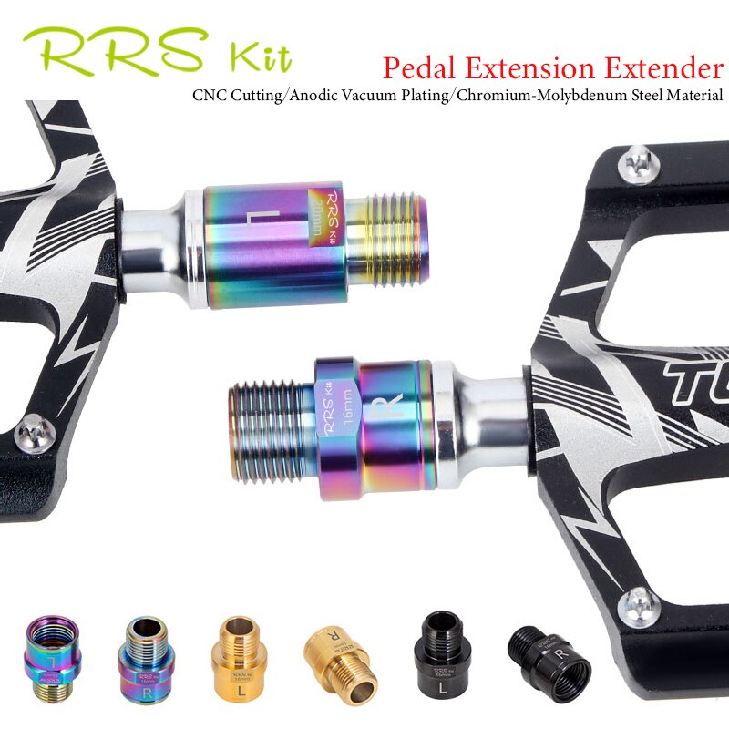 Rrskit Pedaal As Extender 16Mm/20Mm Fiets Pedaal As Extenders Stalen Fiets Pedaal Extension Bouten Spacers Voor mtb Racefiets
