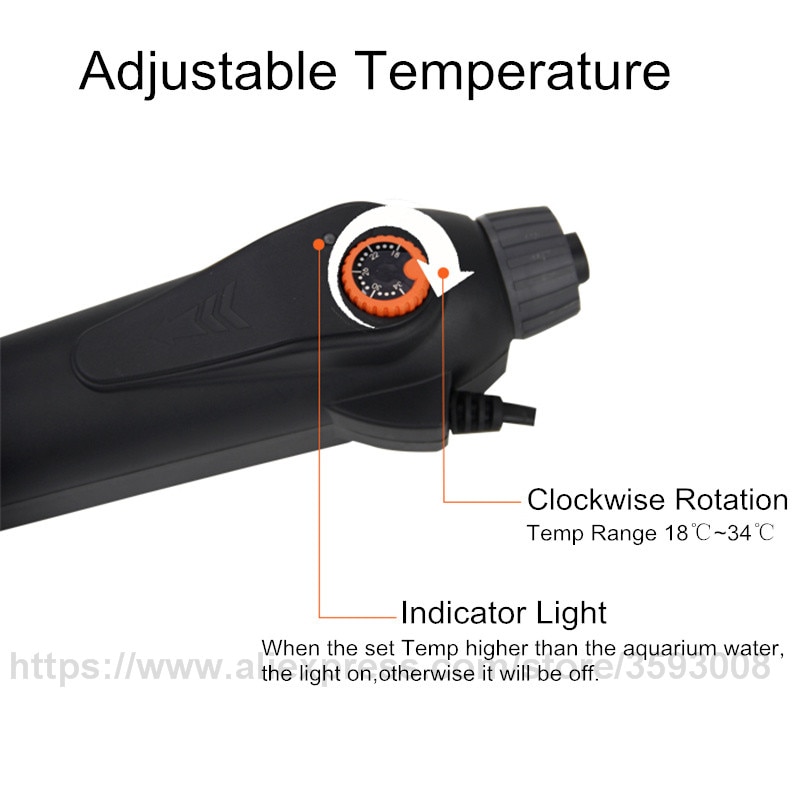 JEBO calentador de agua externo, temperatura ajustable, controlador de temperatura de tanque de peces para acuario, mejor uso con tanque de filtro 100W 200W 300w