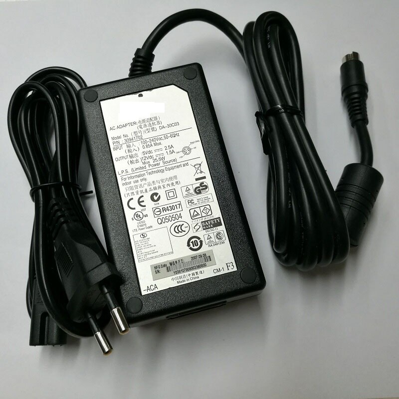 HDD Power Adapter 12V1. 5A 5V2. 5A Dual Output 5 Pin Ronde