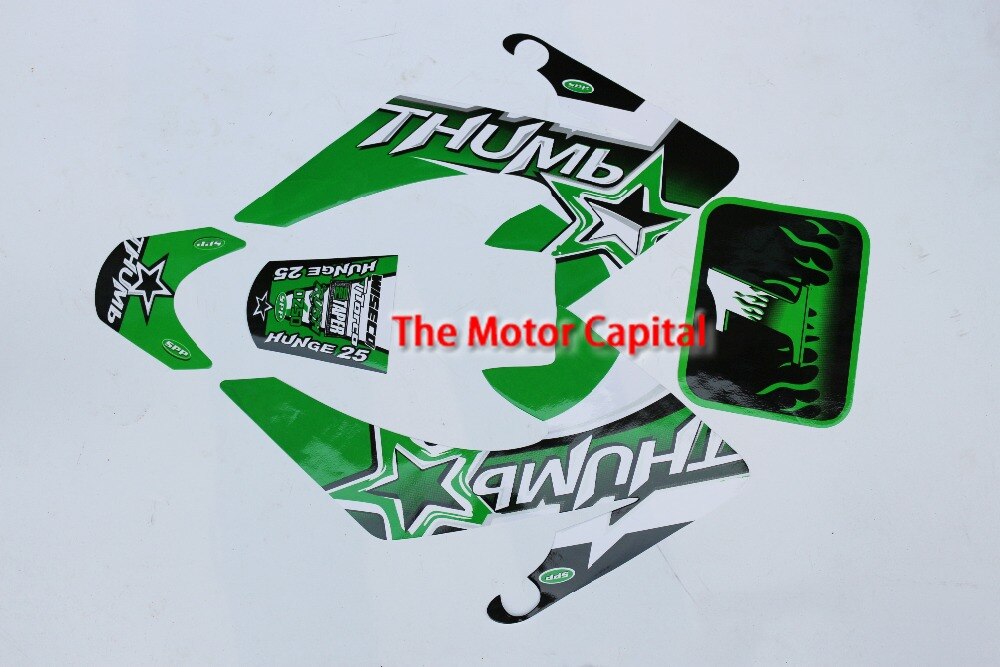GREEN Dirt Bike CRF 50cc Pit Bike Decals Stickers Dirt Bike Decals Moto X Baja