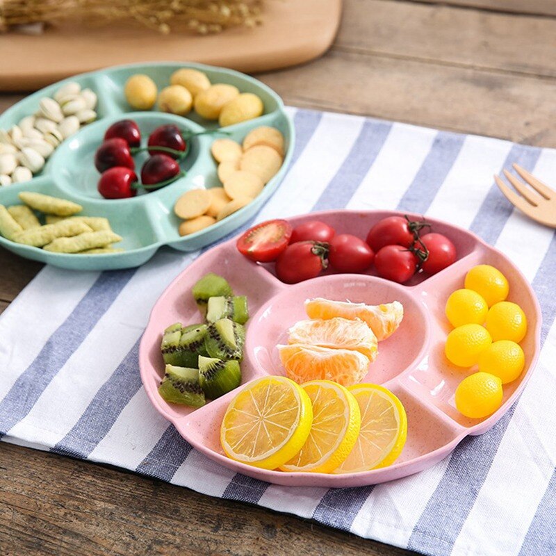 Hvede halm spelt frugt tallerken rund fem-korn melon frugt tallerken snack snack nødde frugt tallerken