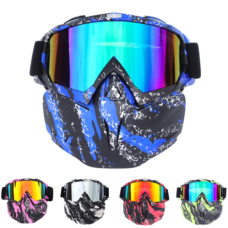 Bollfo Ski Snowboard Bril Sneeuwscooter Skiën Goggles Winddicht Skiën Glas Motocross Zonnebril Met Mond Filter Earware