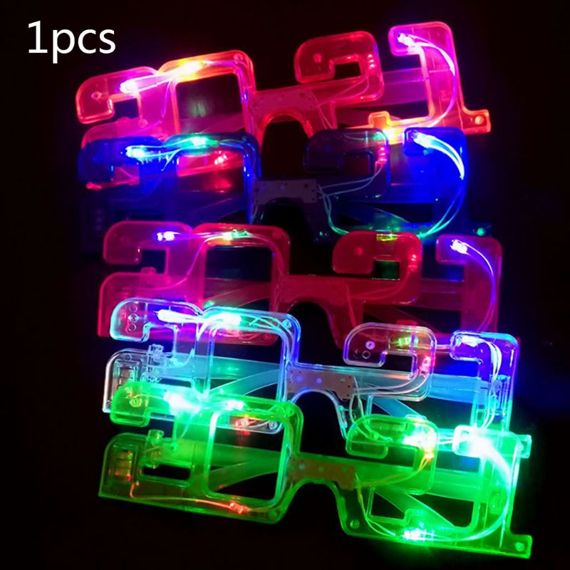 Montura de gafas LED para niños y adultos Con luz intermitente, números, tonos de obturador, gafas luminosas para vacaciones, Año , suministros para fiestas de neón: 4