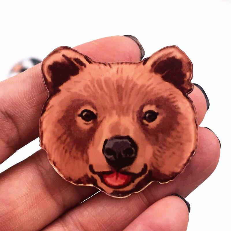 1Pcs Goede Broche Polar Beer Bruine Beer Icoon Badge Acryl Pin Voor Decoratie Op Rugzak Kleding Sjaal Hoed kids