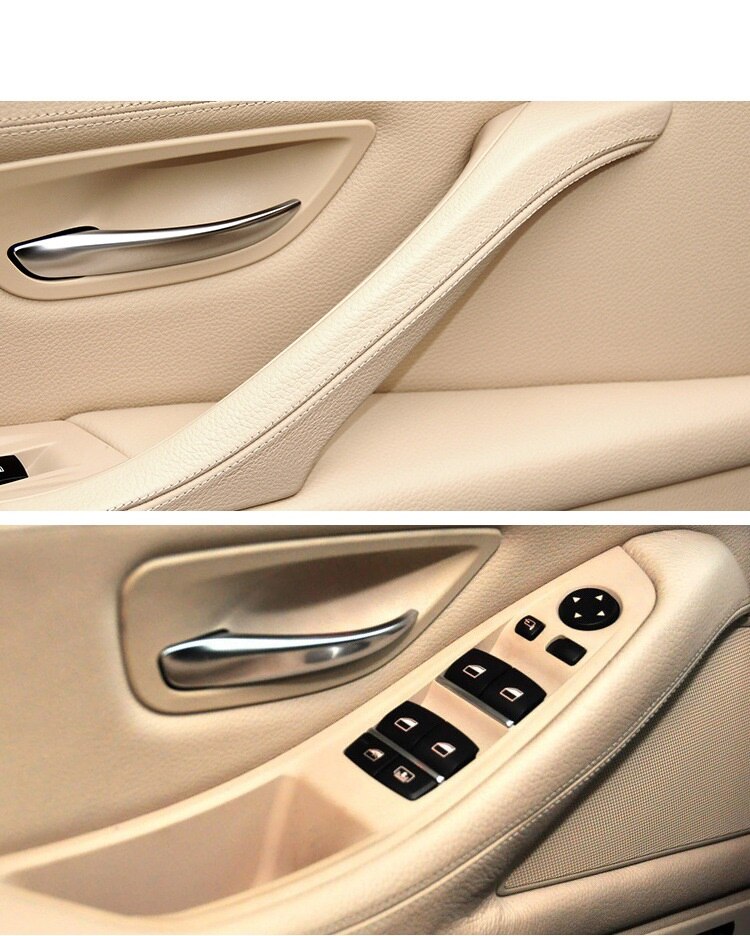 Til bmw 5 serie  f10 f11 bilindvendig indvendigt dørhåndtag panel trækbeklædning lhd grå beige sort