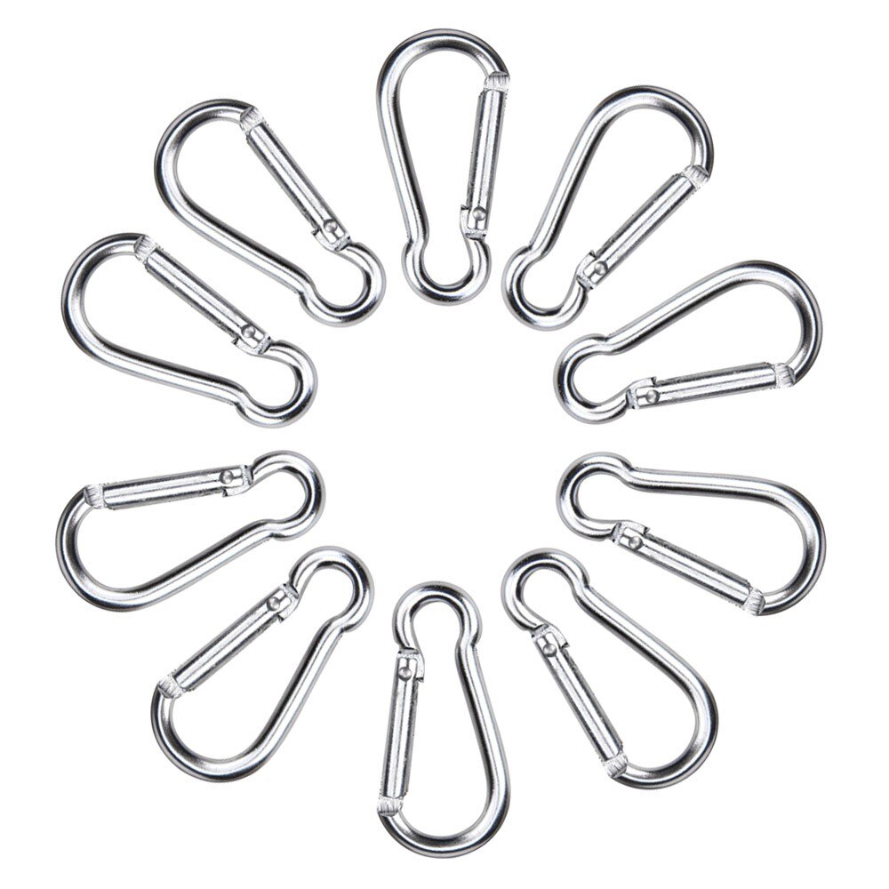 10pcs Candy Colors Carabiner Aluminum Alloy D Ring Key Chain Carabiners Hook Spring Snap Clip Hooks Keychain climbing equipment