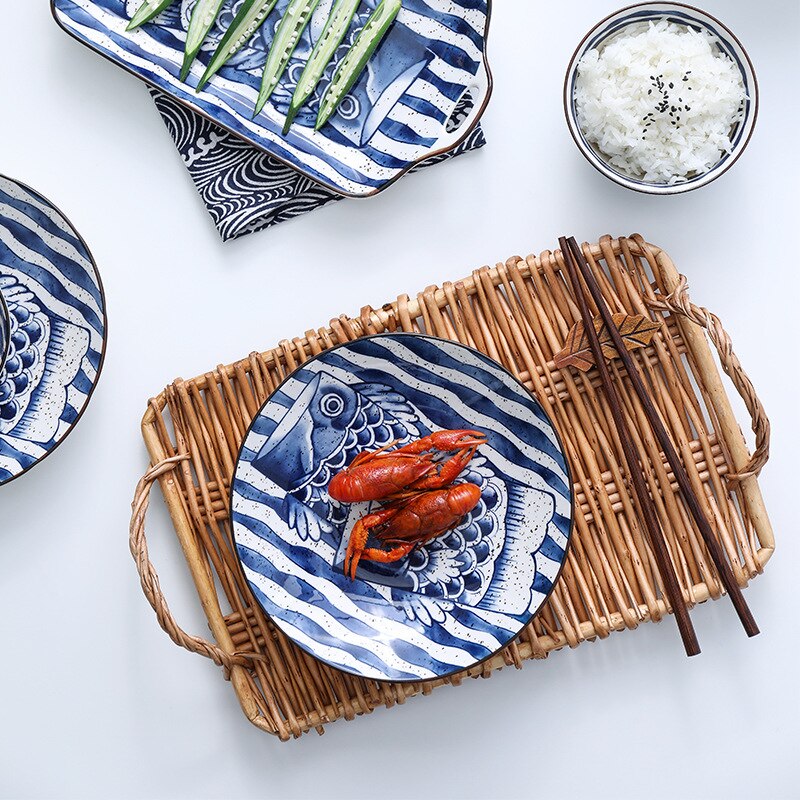 Japanese Home Dish Plate Fruit Plate Dinner Plate Cute Cutlery Set Combination Dinnerware Set Plates Plate Set