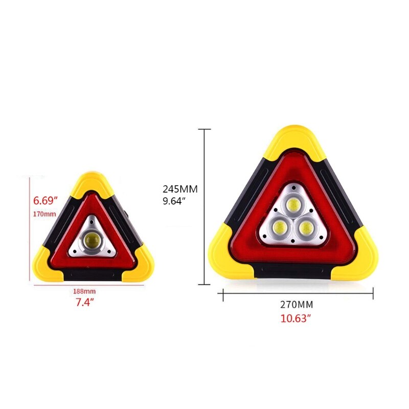 Multi Function Triangle Warning Sign Car LED Work light Road Safety Emergency 20CB