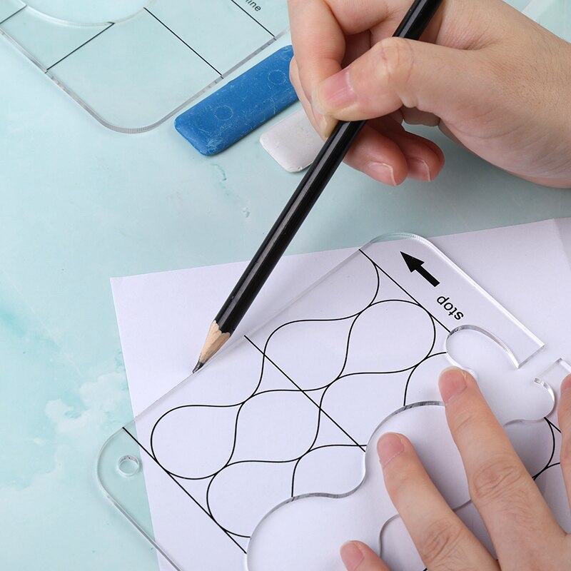 LMDZ 12 Kinds of Sewing Templates Patchwork Rulers Sewing Machine Quilter's Ruler Sewing Stencil Tool Sewing Accessories