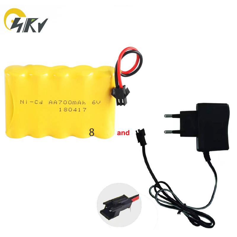 6V NICD AA 700mAh Rechargeable RC Toys Battery 6V NIMH NICD Battery Charger: WHITE