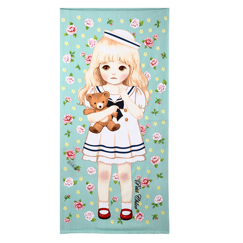 Microfiber Handdoek Voor Zwemmen Strand Gym Bad Reizen Outdoor Sport: KOREA GIRL WHITE