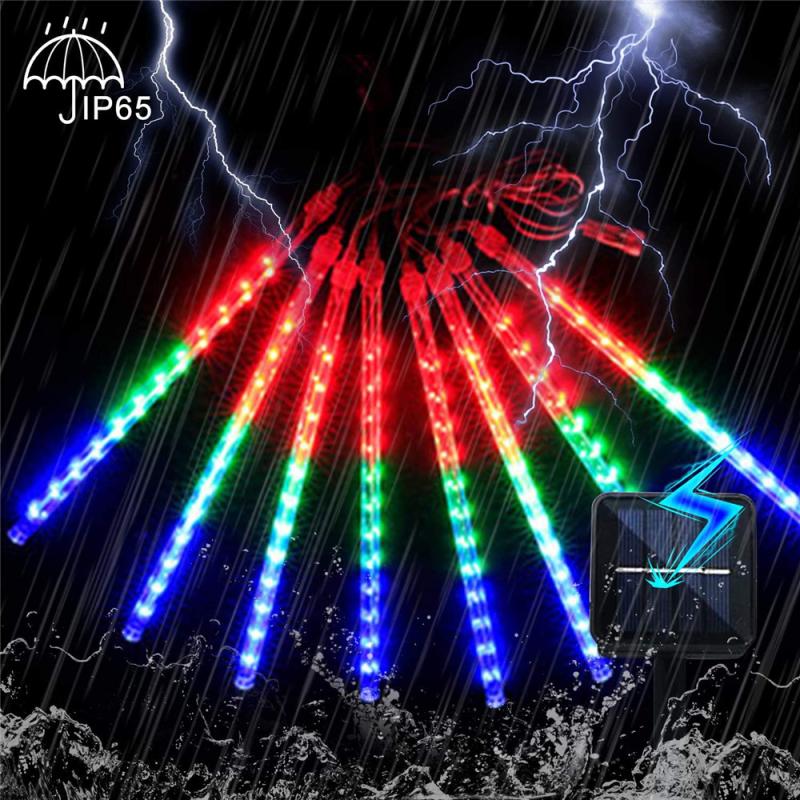 30cm solar meteor dusj lys 8 stk 144 led fe meteor dusj lys streng meteor lys for hagefest juledekorasjon