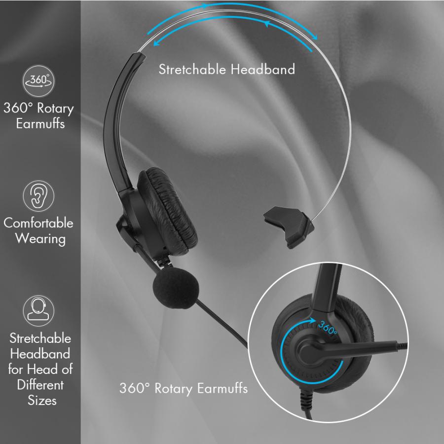 Noise Cancelling Call Center Headset Comfortable Wearing Lossless Sound Telephone Headset 2.5mm Call Center Headset