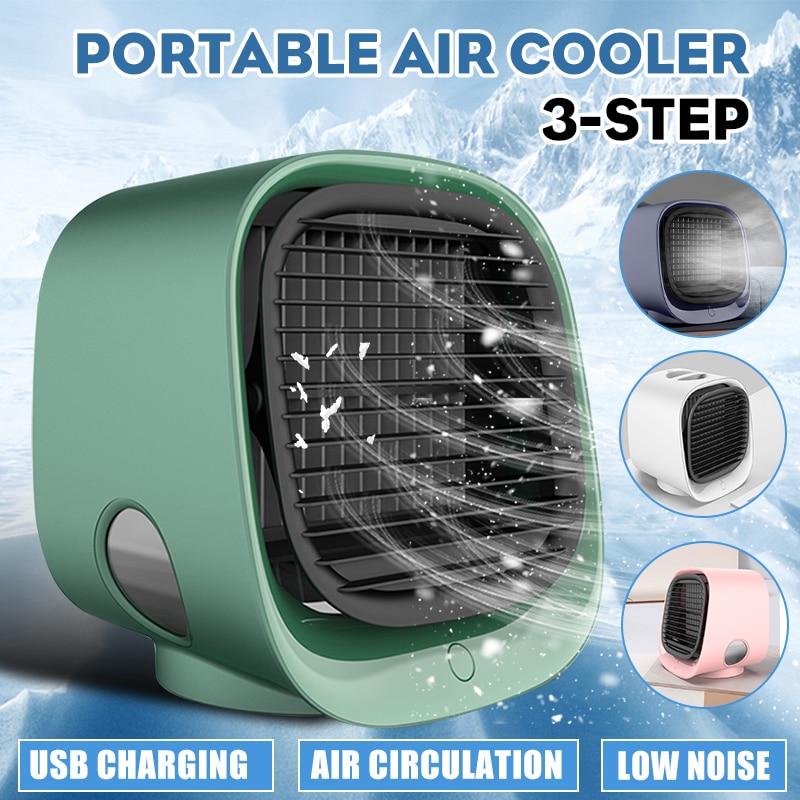 12V Mini Draagbare Watergekoelde Airconditioner Koelventilator Airconditioner Met Water Tank Luchtbevochtiger Luchtreiniger Usb Desktop