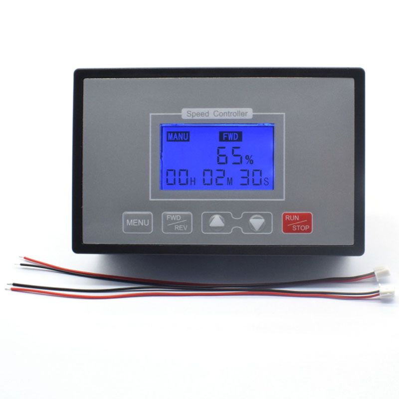 LCD Smart Digital Display 0~100% Adjustable 60A PWM DC 10-55V Motor Speed Controller Timing Reversible
