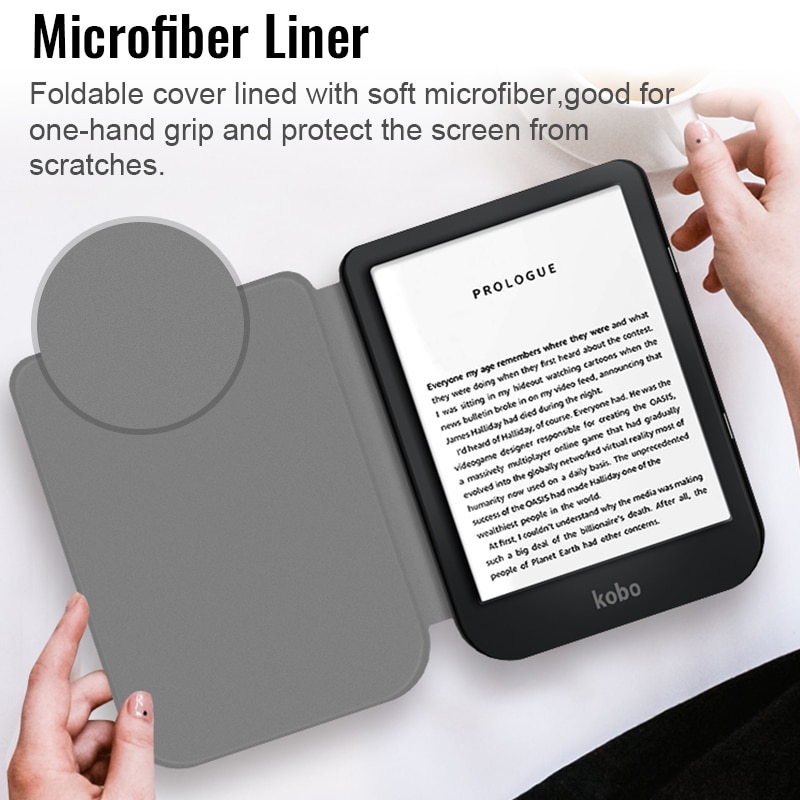 Funda de reposo magnética delgada para Kobo Nia Ereader , cubierta inteligente para libro electrónico de PU, carcasa de piel, ligera, función de apagado automático