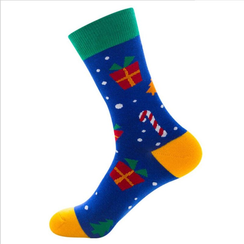 1 paar herren socken Baumwolle socken weihnachten und männer herbst Winter neue jahr Weihnachten baum schnee elch socken froh Mitte socken: 10