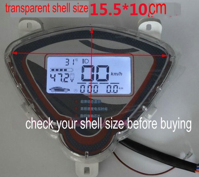 white screen speedometer 48-96v LCD display instrument for electric scooter tricycle ATV voltage battery level indicator gauge