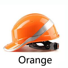Casco de seguridad con aislamiento de Material ABS, casco de trabajo con raya de fósforo, protección aislante para sitio de construcción, 102018: Naranja