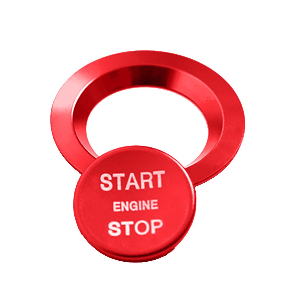 Red Engine Start Buttons Ring Cover Trim For Land Rover Interior Refit Start Ring Button Paste Start Ring + Start Cover