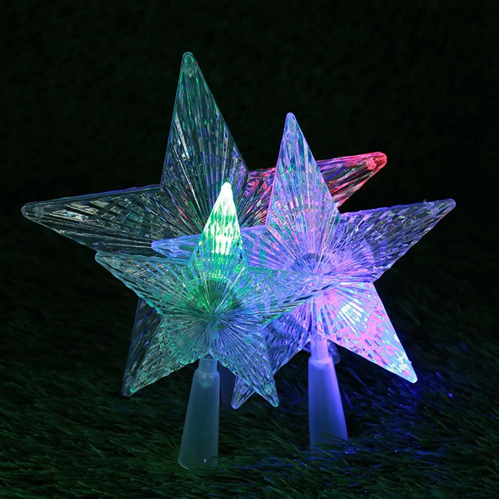 Kerst Decoratie Transparant Acryl Glitter Vijfpuntige Ster Kerstboom Top Star Nieuwjaar Decor Voor thuis