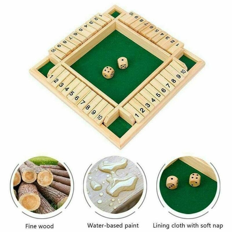 Holz Traditionellen vier Seitige 10 Anzahl Kneipe Bar Bord Würfel Party Lustige Spiel Spielzeug vier-seitige floppen Holz Nummer spiel Spielzeug