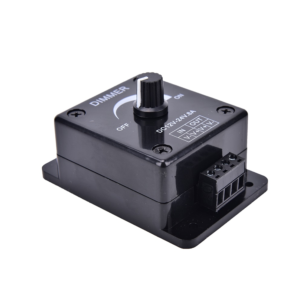Negro LED Dimmer Switch cc 12V 24V 8A bombilla tira controlador único Color fuente de alimentación controlador