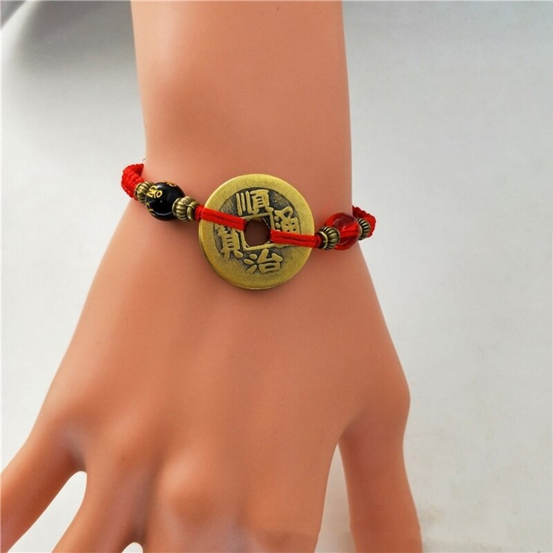 R3MC-pulsera Oriental Vintage, brazalete de cuerda hecho a mano, joyería de la buena suerte, pulsera de riqueza, , longitud ajustable