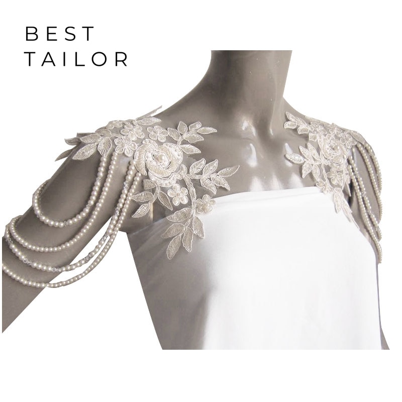 Ivory Sexy Bridal Jacket for Wedding Dress Women Wedding Bolero Wrap Pearls Shoulder Piece Bride Wedding Accessories Mariage