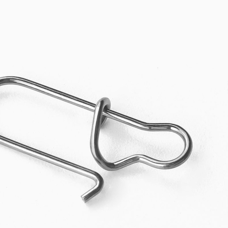 Gancho de pesca de acero inoxidable, enganchado a presión de 50 o 100 piezas, accesorios de Clip, aparejos para Barril giratorio, señuelo