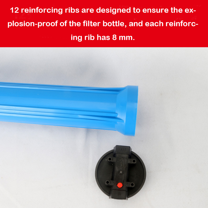 20- tums blå filterflaska 1/2 '' 3/4 " plast/kopparöppning 20/25mm läckagesäkert explosionssäkert filterskal för vattenrenare
