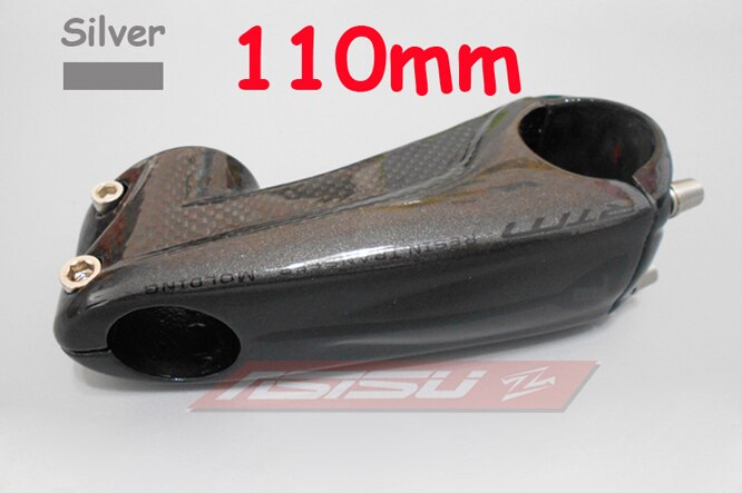 Saapumisaika ultrakevyt kiiltävä täysi 3k hiilikuituinen maantiepyörän varsi 6 astetta 80/90/100/110mm maastopyörän osat 145g: Kiiltävä joki 110mm