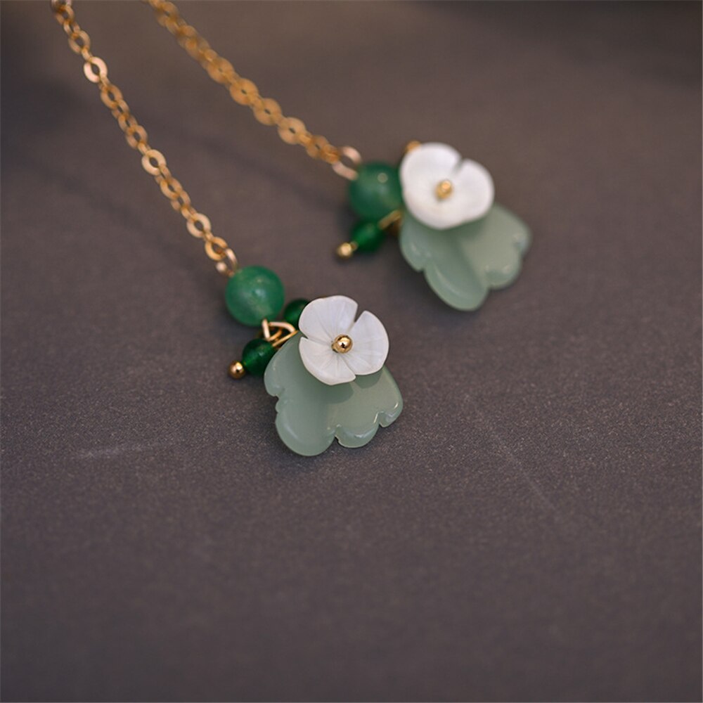 Women's Earrings Chinatown Cosplay Chinese Game Role Jewelry Lotus Style Simple Flowers With Chinese Cheongsam