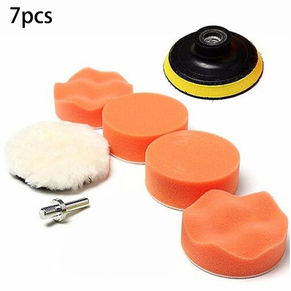 Auto Polishing Pads Compound Car Drill Adapter Roundness Orange 7PCS/set