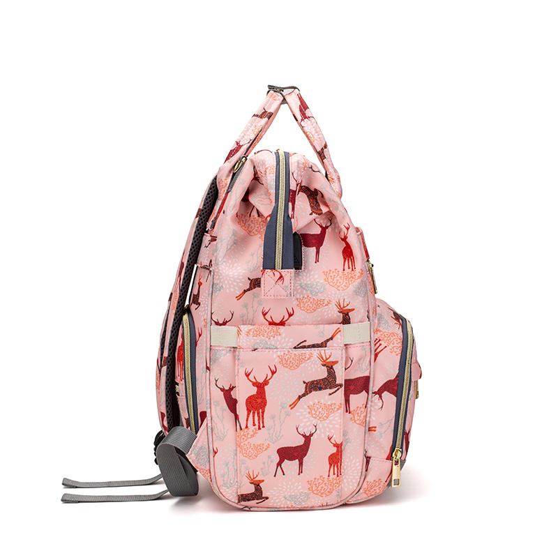 Lequeen – sacs à langer pour maman, sac à dos de voyage à motif animal, grande capacité, mise à jour, USB, LPB29
