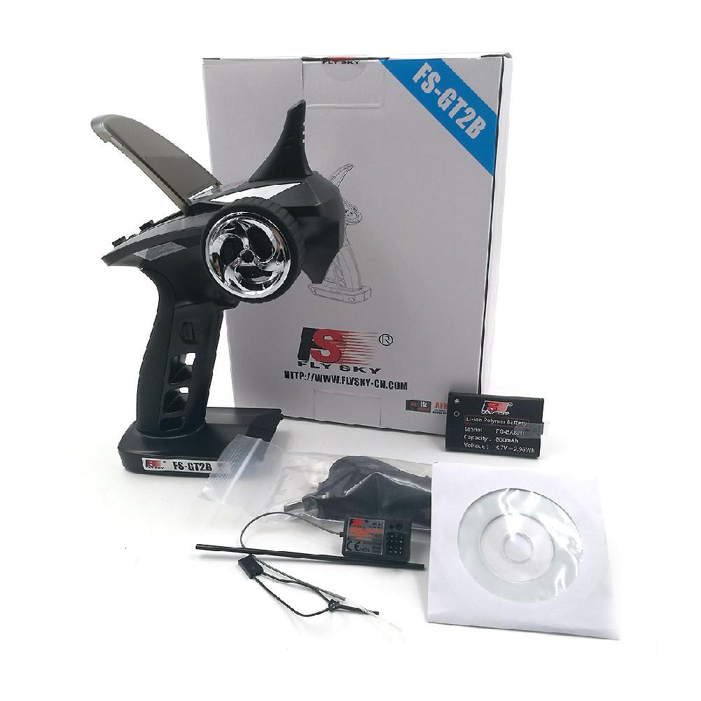 Hobbylane FS-GT2B 2.4GHz 3CH RC Controller Transmitter - Improved Set with Receiver, Battery, USB Cable: Default Title