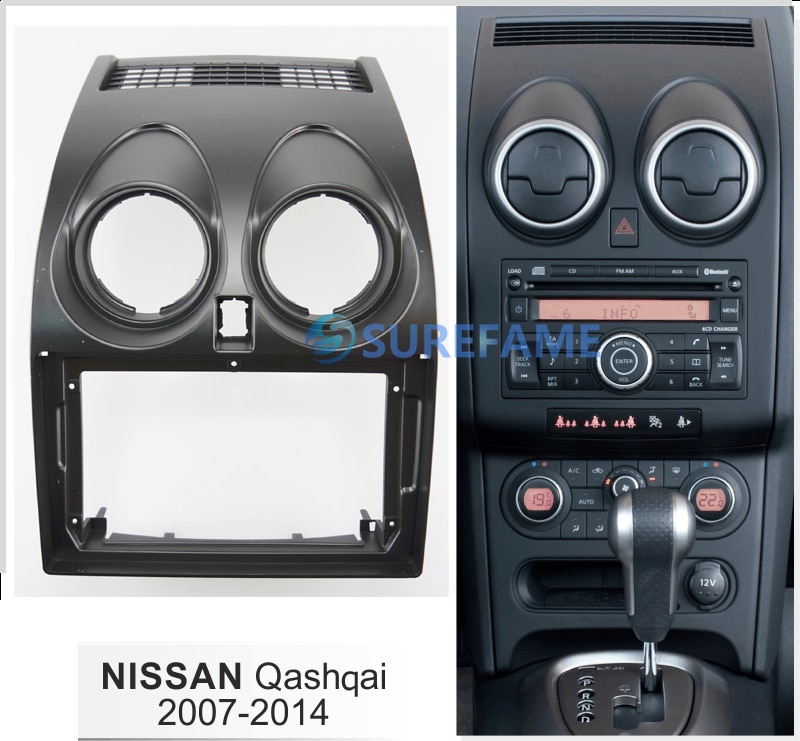 9 inch Car Fascia Radio Panel for NISSAN Qashqai 2007 Dash Kit Install Facia Console Bezel Adapter Cover Trim Plate