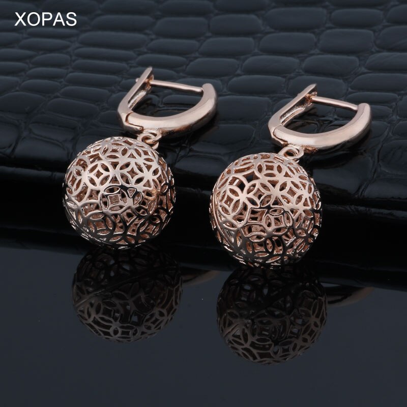 Brincos femininos, novo brinco fofo unissex esculpido ouro rosa brincos pendurados joias fashion festa de casamento conjunto de