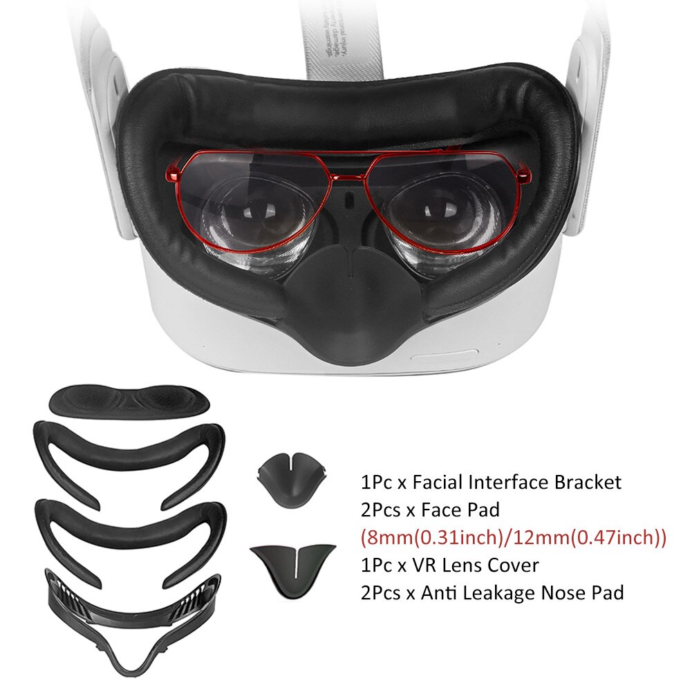 6 In 1 Soft VR Headset Interface Bracket Set Gaming Facial Pad Sweat Proof Replacement Parts For Oculus Quest 2