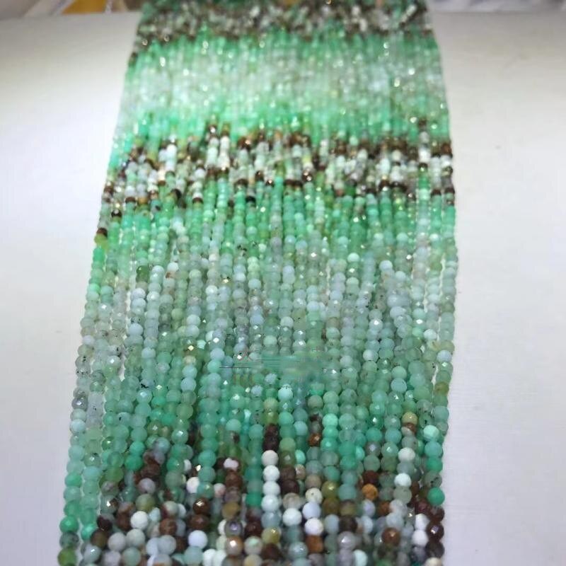 Losse Kralen Ronde Facet Gradiënt Kleur Groen Australië Jade 2/3Mm Voor Diy Sieraden Ketting 36Cm