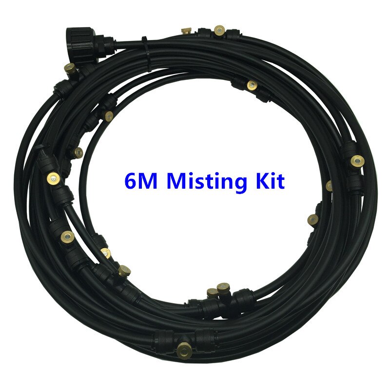 H66 Wasser Nebel Kühlsystem Sommer Sprinkler Messing Düsen Outdoor Garten Gewächshaus Injektor Wasser Spray 6M-18M bewässerung sets: Black 6M kit