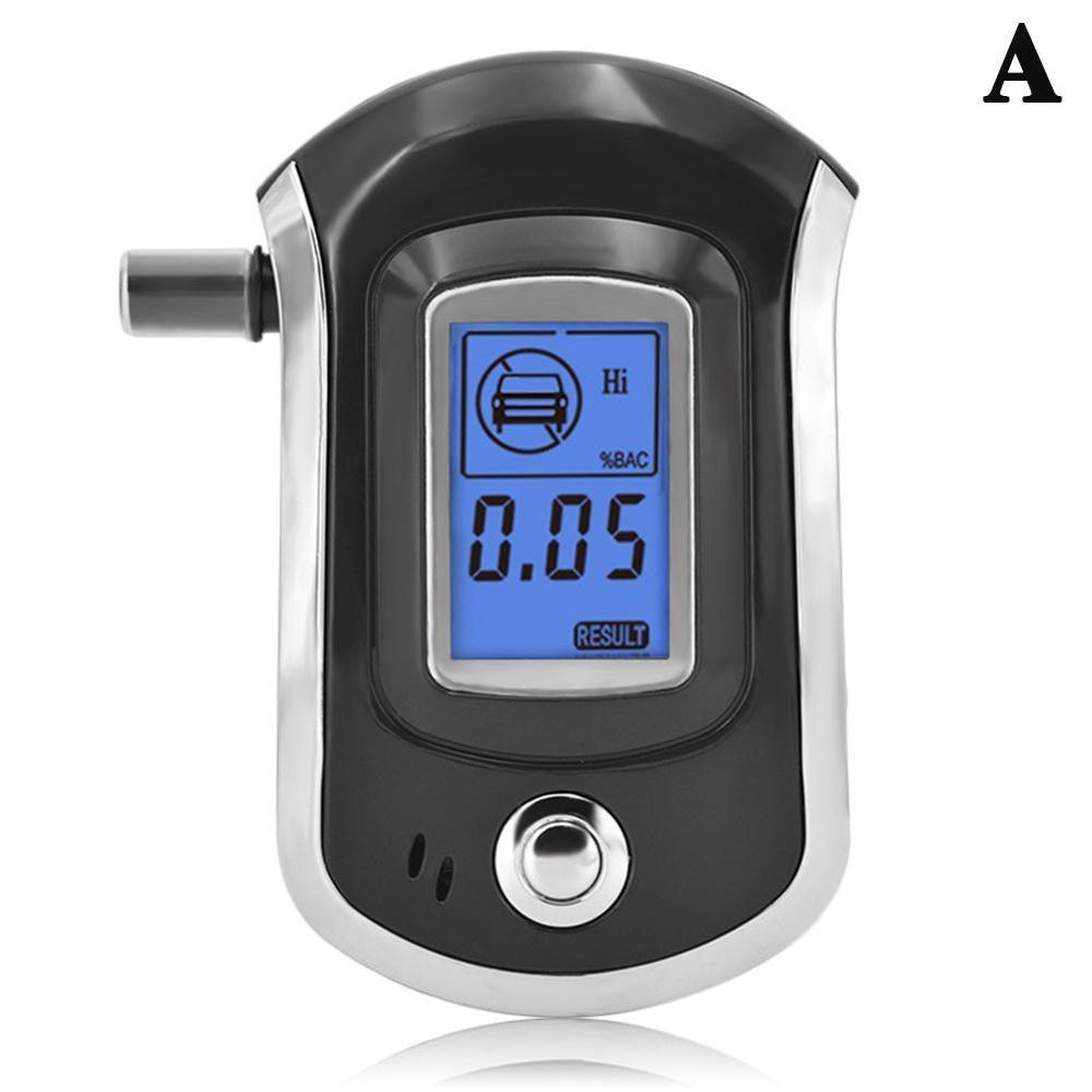 Digital Breath Alcohol Tester Breathalyzer Breathalyser Alcohol Police with 5 with Mouthpieces Dispaly LCD Par I4S2: black