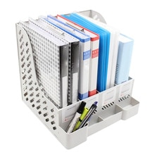 Multifunction Mesh File Holder Stand Organizer with 4 Compartments Pen Holder for Magazine Paper Document Home Office